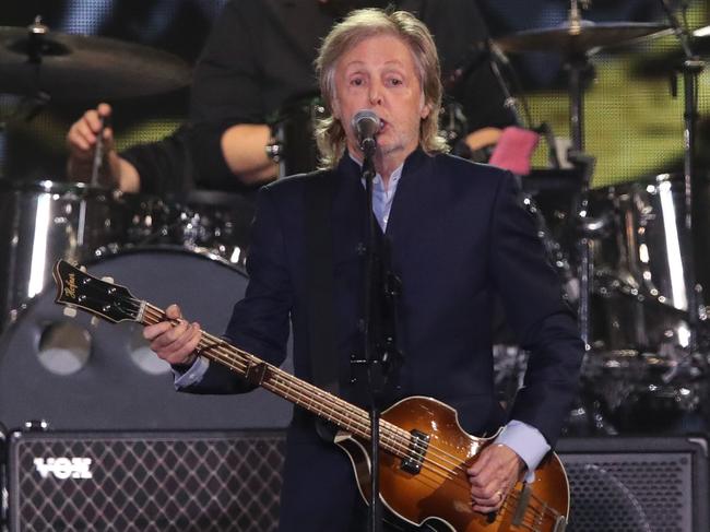 Paul McCartney in concert at Marvel Stadium in Melbourne. Saturday, October 21, 2023. Picture: David Crosling