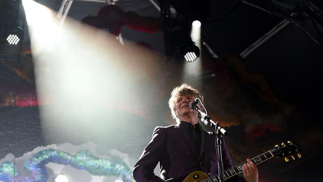 Neil Finn of Crowded House performs during their 20th anniversary show at the Sydney Opera House.