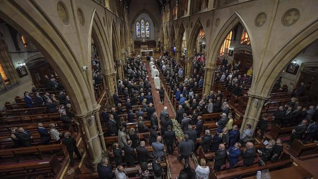 The packed St Francis Xavier Cathedral on Thursday for Vili Milisits’ funeral. Picture: Roy VanDerVegt