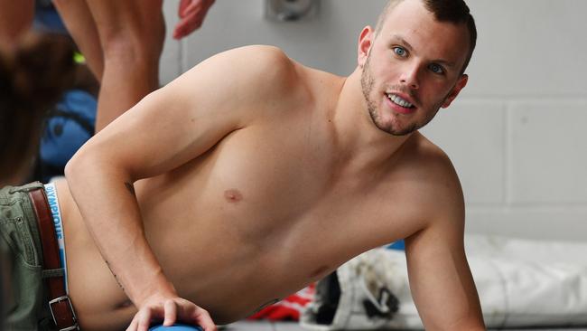 Australian swimmer Kyle Chalmers trains at the SA Aquatic Centre and Leisure Centre on Wednesday ahead of the Australian Short Course Swimming Championships. Picture: AAP Image/David Mariuz