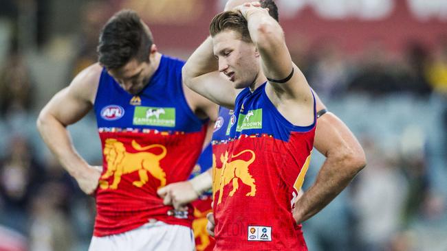 The Lions suffered another heavy defeat to West Coast. Picture: AAP