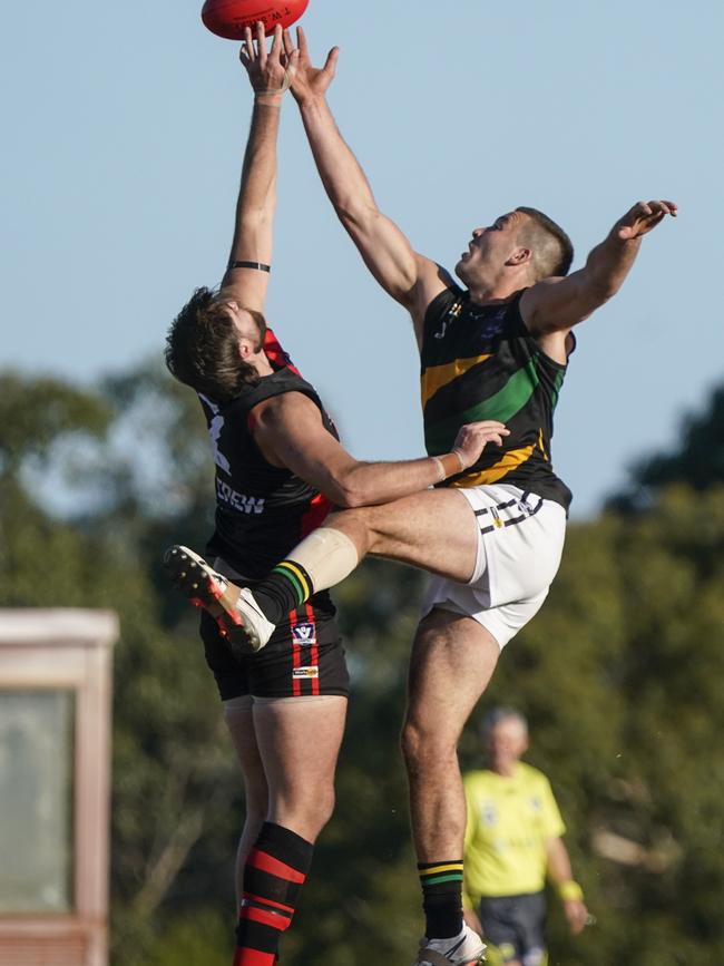 MPFNL: Action from the clash between Frankston Bombers and Dromana. Picture: Valeriu Campan