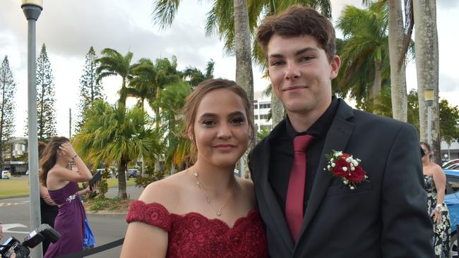 Jess Perry and Mitchell Breuer at the Sarina State High School formal at the MECC, Mackay, on Thursday November 19. Picture: Zizi Averill