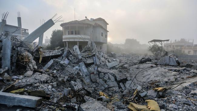 The wreckage of buildings, destroyed during Israeli air raids in the southern Gaza Strip on November 8, 2023 in Khan Yunis, Gaza. Picture: Ahmad Hasaballah/Getty Images