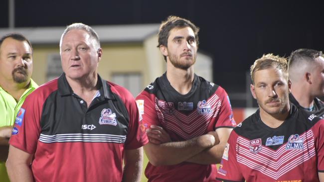 Steve Jackson (second from left) has been involved with the Mackay Cutters football team. Picture: Matthew Forrest