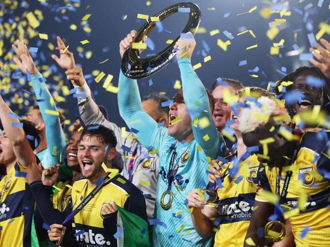 Central Coast Mariners ensured the A-Leagues season ended on a high. Picture: Mark Metcalfe/Getty Images