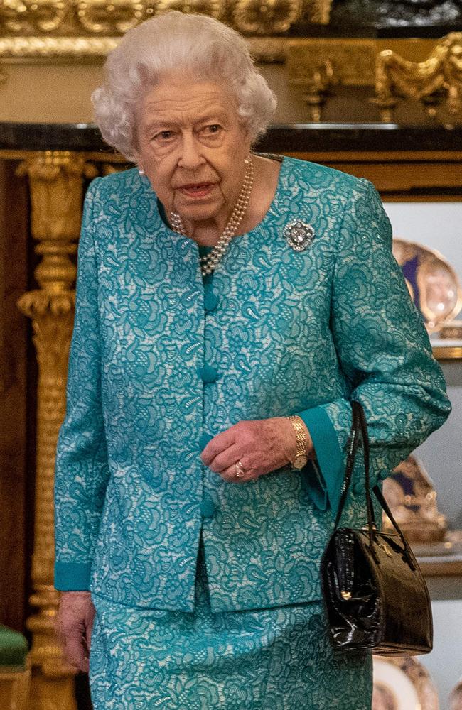 Britain's Queen Elizabeth II attends a reception to mark the Global Investment Summit, at Windsor Castle on October 19. It is the last time she has appeared in public. Picture: Arthur Edwards/ AFP