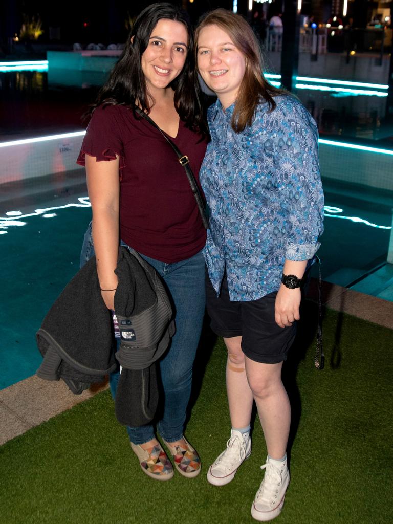 Laura Torres and Jenny Bernard at the World Poker Tournament Australia VIP Player’s Party. Picture: Andrew Meadowcroft.