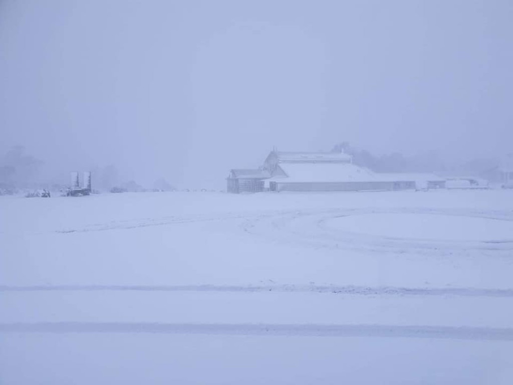 Snow at the Great Lake Hotel, Tasmania. Picture: Great Lake Hotel