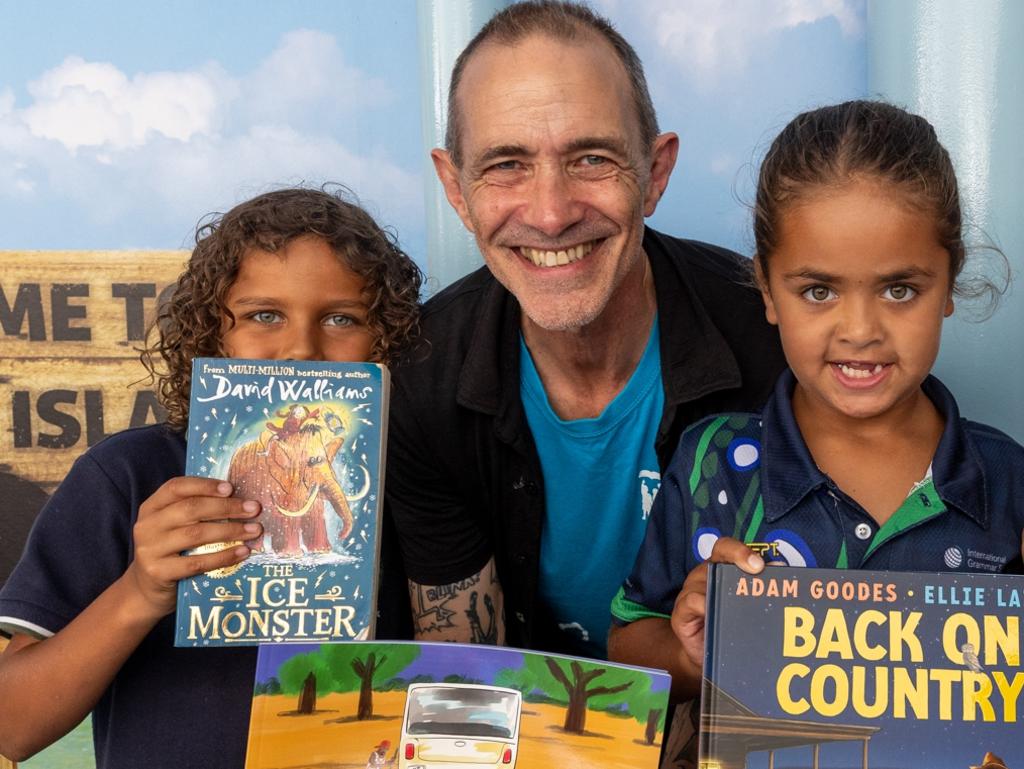 KIDS NEWS 2024: Indigenous Literacy Foundation - Great Book Swap Launch on March 12, 2024 in Sydney, Australia with mega-selling children's author and ILF Lifetime Ambassador Andy Griffiths. Picture: Joseph Mayers/ILF/supplied