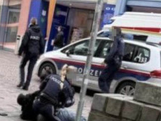 Police arrest the suspect in Villach, Austria. Picture: X