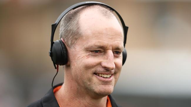 Wests Tigers coach Michael Maguire was interviewed for the Broncos job. Picture: Getty Images 