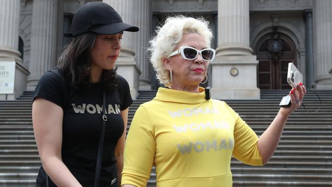 Deeming and UK activist Kellie-Jay Keen outside Victoria’s Parliament House in 2023. Picture: NCA NewsWire / David Crosling