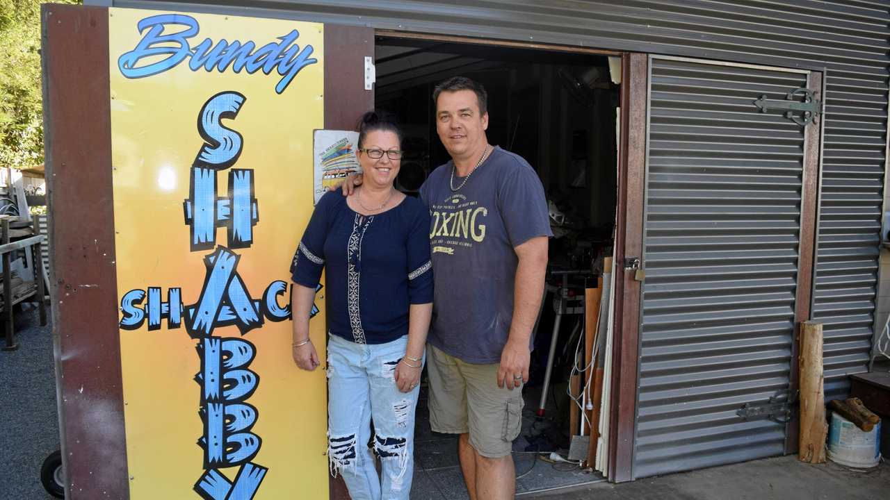 NOT TOO SHABBY: Bundy locals and furniture restorers, Jenny and Rick Gill self-taught themselves to dismantle, sand, wax, paint and reassemble furniture pieces and plan to open a display area to the public later this year. Picture: Rhylea Millar