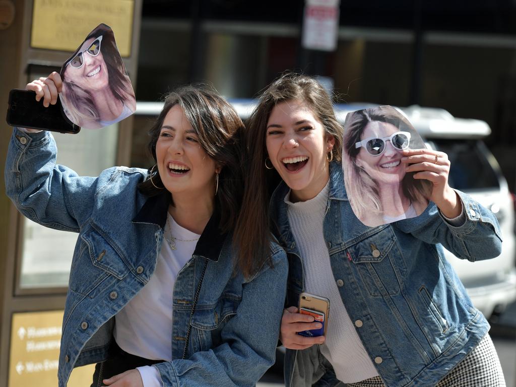 The stars arrived to bizarre scenes outside the Boston court. Picture: Getty Images