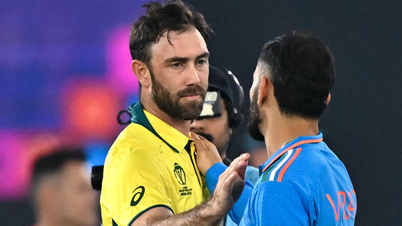 Superstars Glenn Maxwell and Virat Kohli featured in some of the most-watched clips on social media. Picture: Sajjad Hussain / AFP