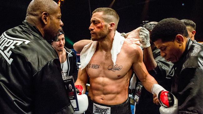 Pep talk ... Forest Whitaker and Jake Gyllenhaal in Southpaw.