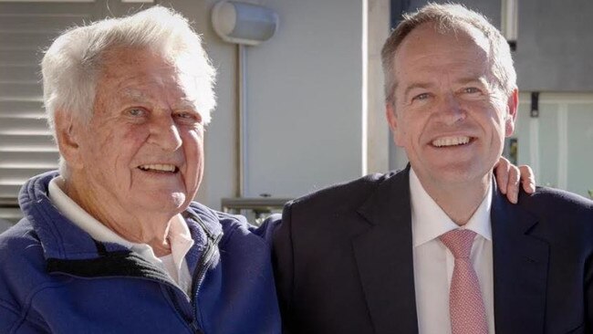 Bob Hawke and Bill Shorten. Picture: Supplied