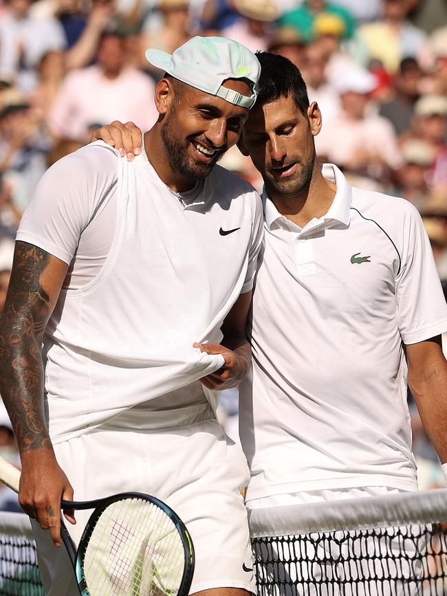 Kyrgios after losing the 2022 Wimbledon final to Novak Djokovic. (Photo by Ryan Pierse/Getty Images)