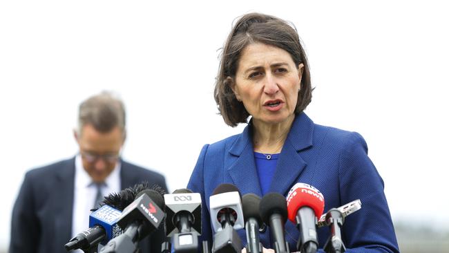 Gladys Berejiklian gave a COVID-19 update on Monday and hinted at some major border news. Picture: NCA NewsWire / Gaye Gerard