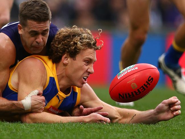 West Coast will be hoping retiring Brownlow Medalist Matt Priddis is good to go for the Saints this week. Picture: Getty Images