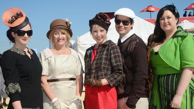 Tamzin Pike, Jacki James, Elyan Shotbolt, Judd Kirkland and Kelly Micola at the 2011 Coffs Cup. Picture: Leigh Jensen / Coffs Coast Advocate