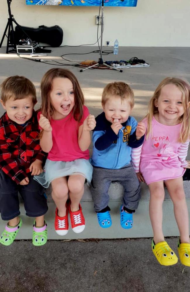 Ms McLeod’s children (from left to right) Wyatt, Ally, Zaidok and Matilda. Picture: Supplied