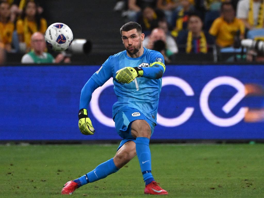 Socceroos captain Mat Ryan is ‘feeling at ease’ about his club future. Picture: Saeed Khan / AFP