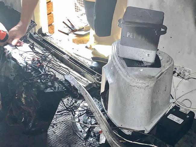 Electronic equipment damaged in the blaze. Picture: NSW Fire and Rescue