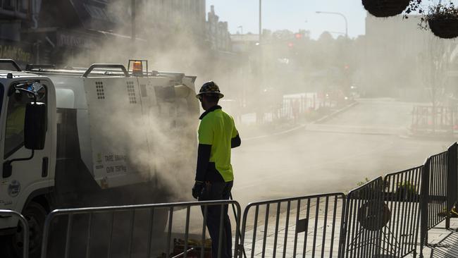 Progress of Russell Street Refresh as Toowoomba Regional Council undertakes work to revitalise the historic street. Picture: Kevin Farmer