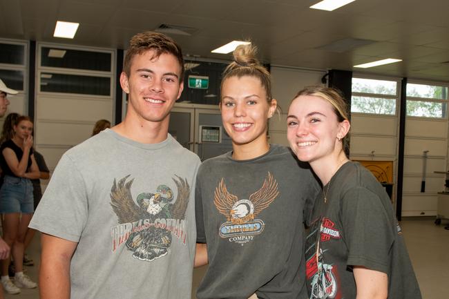 Henry Thorpe, Mikaela Hurley from St Patrick's College and Kirsty Brooker from Mackay State High experience a day in the life of a uni student at CQUniversity's Mackay Uni Experience.Picture: Michaela Harlow