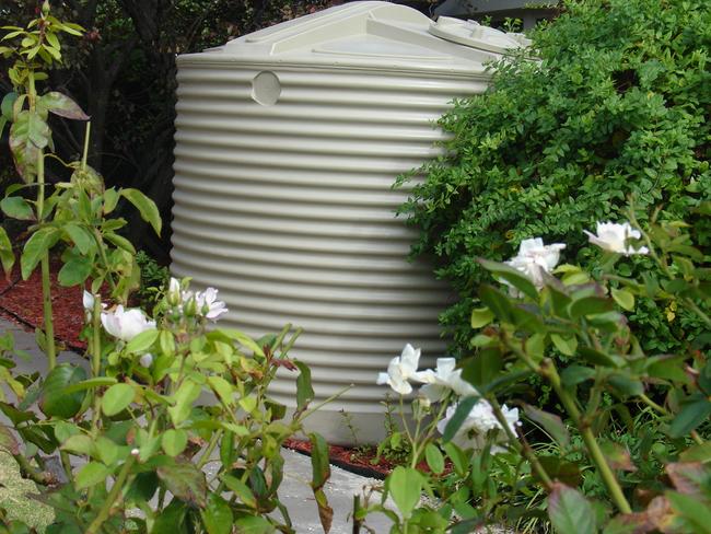 HOME - View of rainwater storage tank by Hills Water.