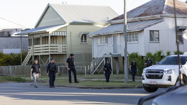 Police at the scene of an alleged homicide in West Street, Allenstown, on August 21, 2022.