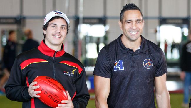 Keynan Harradine with Andrew McLeod. Picture: File