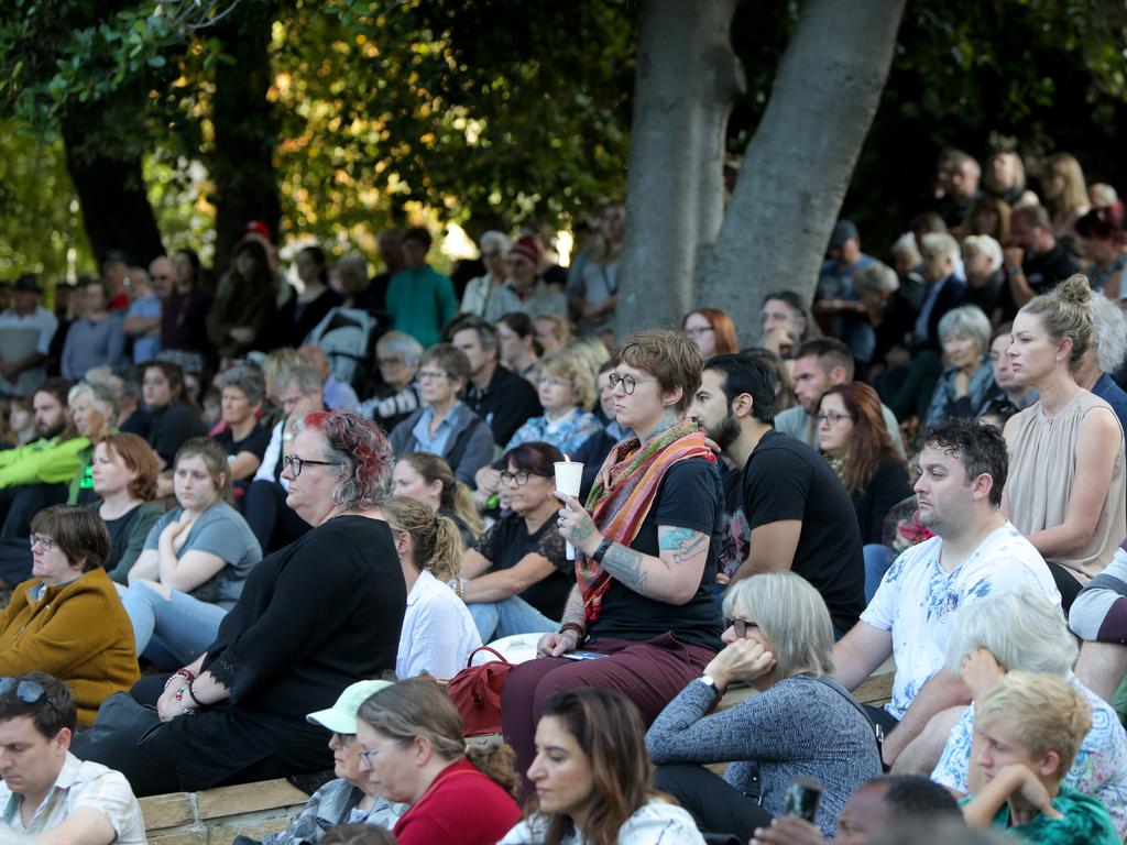 Hobart's vigil for Christchurch at Franklin Square. Picture: PATRICK GEE