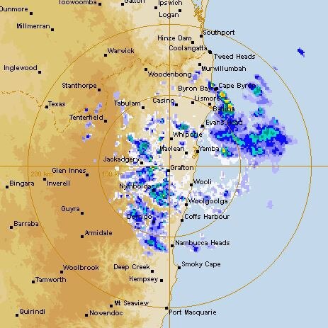 Rain radar for Northern NSW amid flood warnings on the morning of September 23, 2022. Picture: Bureau of Meteorology