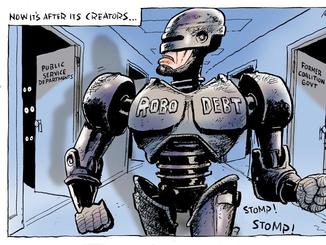 mark Knight cartoon on Robodebt report