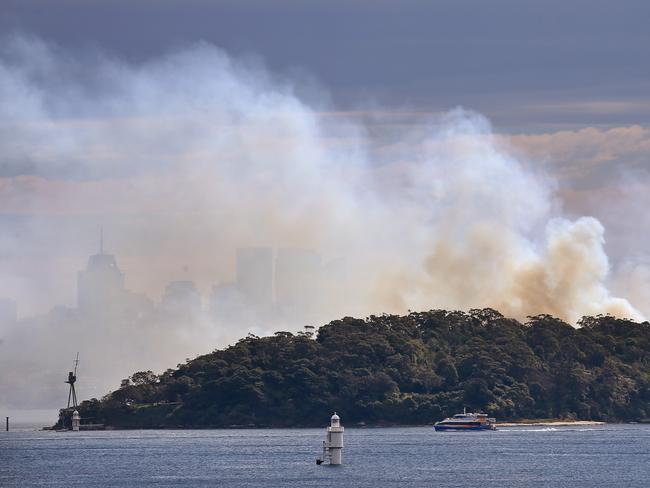 A hazard reduction burn at Bradleys Head Picture: Toby Zerna