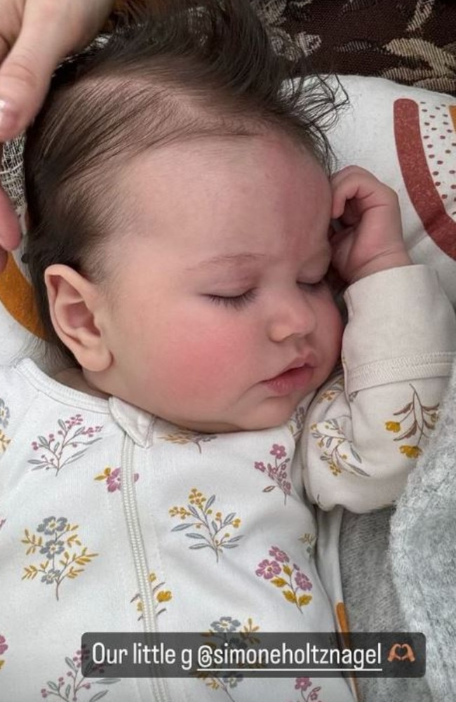 Castano posted a photo of their daughter on Wednesday. Picture: Instagram