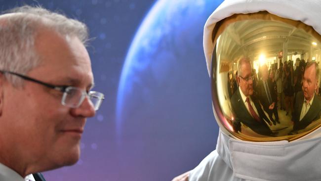 Scott Morrison opens the Australian Space Agency in Adelaide. Picture AAP / David Mariuz