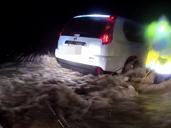 Baby among 4 rescued from roaring floodwaters near Warwick