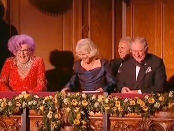 Barry Humphries as Dame Edna Everage has King Charles in stitches.