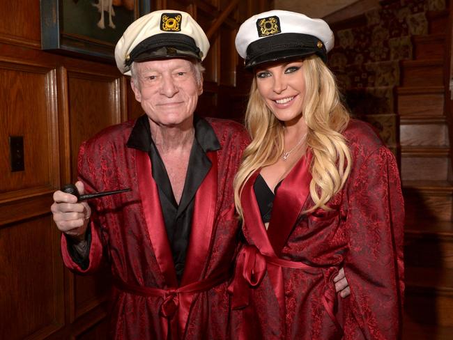 Hugh Hefner and Crystal Hefner attend Playboy Mansion's Annual Halloween Bash on October 25, 2014 in Los Angeles, California. Picture: Charley Gallay/Getty Images for Playboy