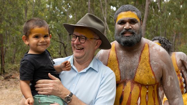 Prime Minister Anthony Albanese during the Garma Festival at Gulkula in East Arnhem in July.