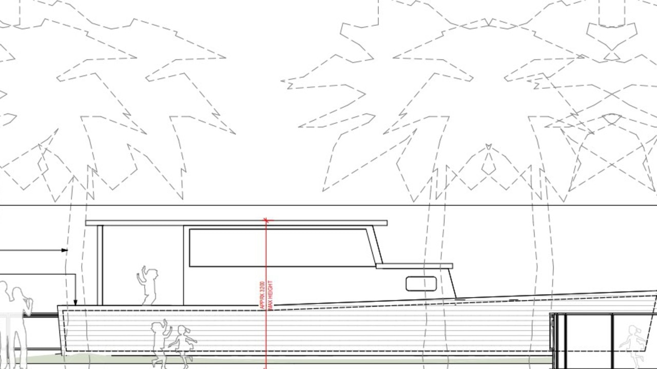 An artist's impression showing the new boat playground at Manly Wharf. Picture: Little Boat Projects
