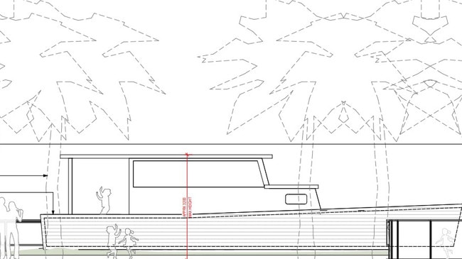 An artist's impression showing the new boat playground at Manly Wharf. Picture: Little Boat Projects