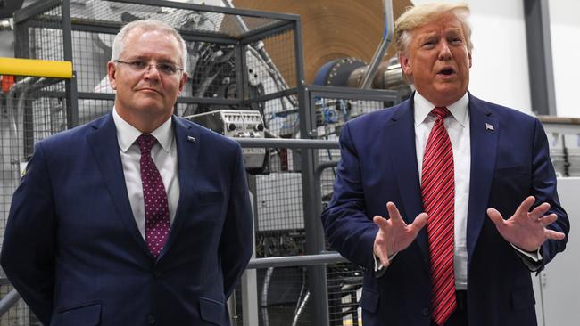 Scott Morrison and US President Donald Trump last year. Picture: AFP