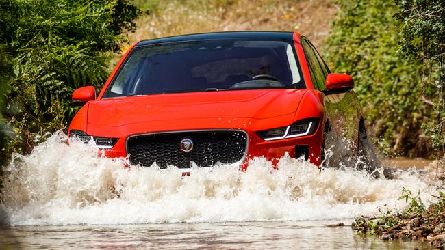 The I-Pace even forded a stream during the media launch. Picture: Supplied.