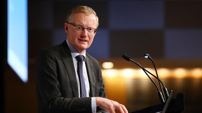 Reserve Bank governor Philip Lowe in Sydney yesterday. Picture: Hollie Adams.