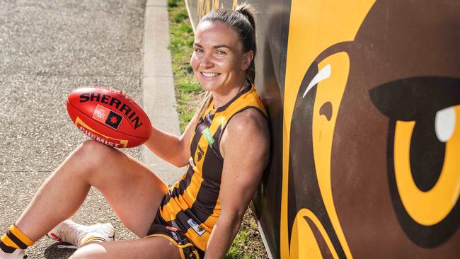 Former Lion and league best and fairest Emily Bates has been confirmed for her Hawthorn debut. Picture: Tony Gough